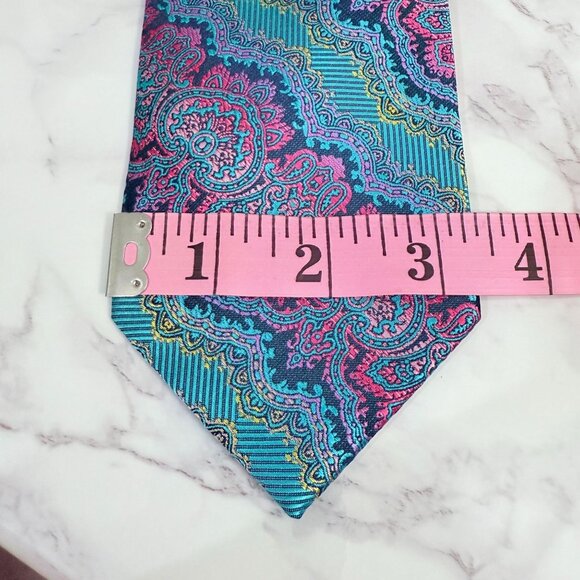 Stacy Adams Men's Neck Tie 100% Microfiber Neckwear 3.5" Wide Vibrant Pattern - Picture 4 of 12